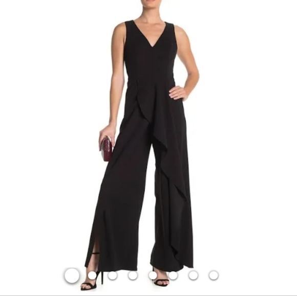 Marina Drape Front V-Neck Sleeveless Jumpsuit - Picture 10 of 12